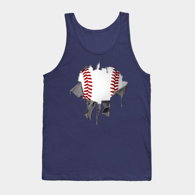 Shredded, Ripped and Torn Baseball Tank Top by eBrushDesign